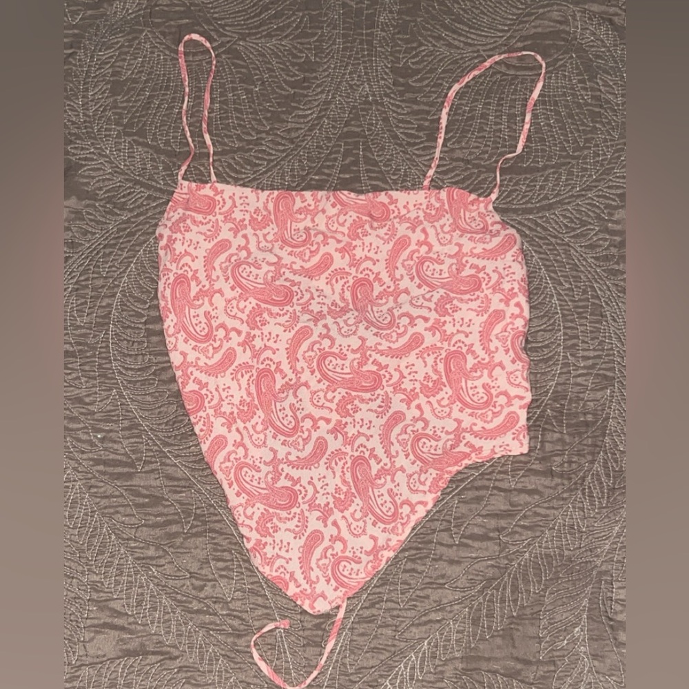 pink bandanna like tank top